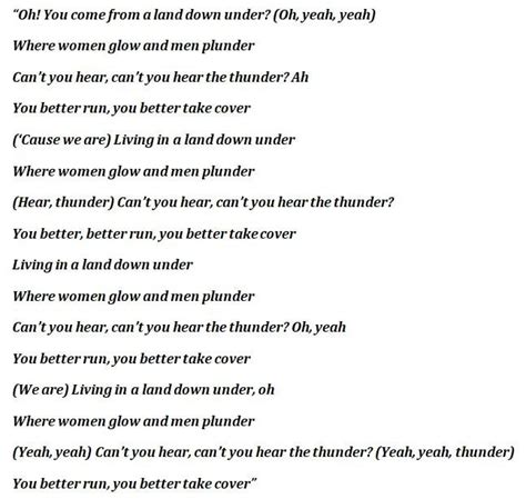 down and under lyrics|down under meaning.